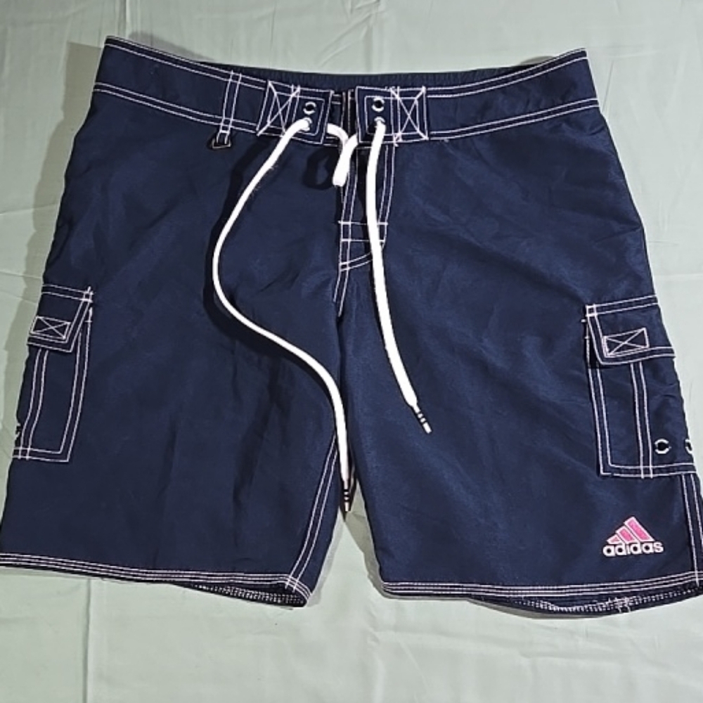 Adidas Navy Blue Cargo Womens Drawstring Size 6/7 Shorts